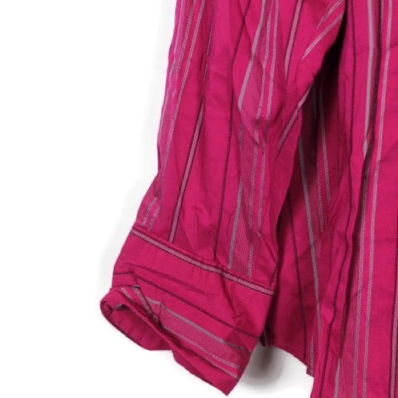 Lane Bryant Striped Long Sleeve Shirt Blouse Top Front Button - Picture 2 of 6